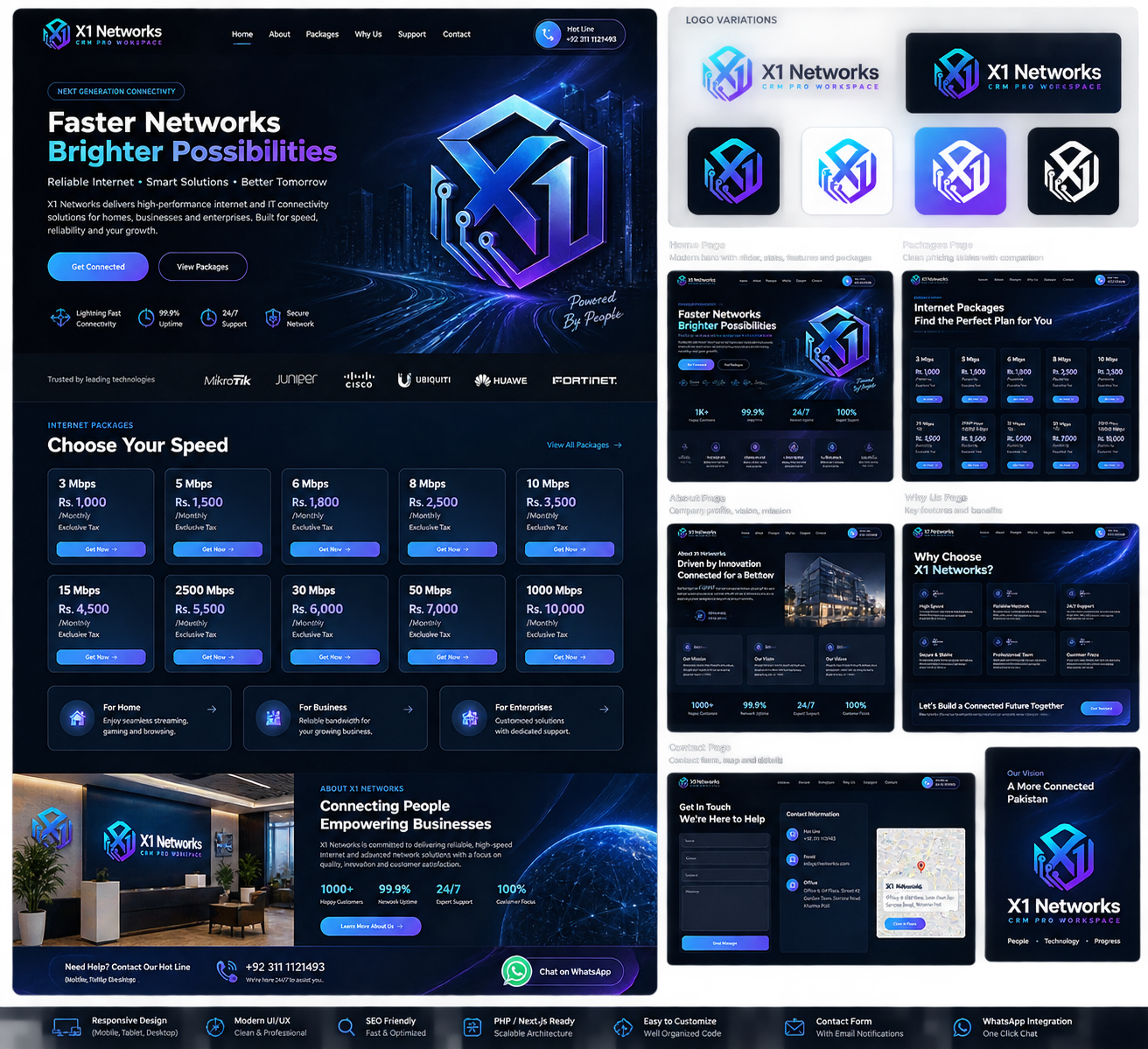 X1 Networks brand and website system